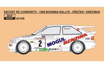 Decal – Escort RS Cosworth - Bohemia Rallye 1999 - Křeček / Krečman 1/43